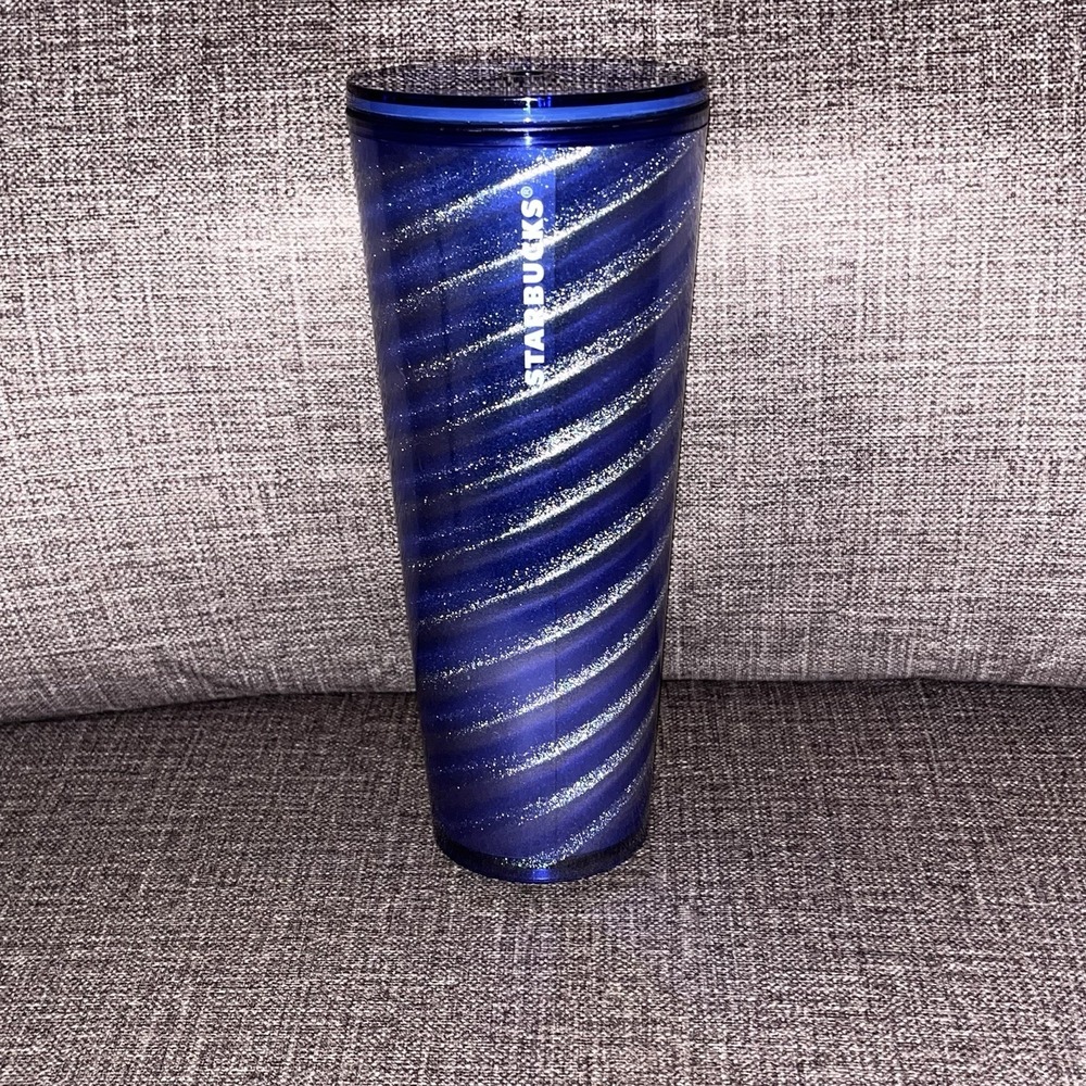 Starbucks Christmas Holiday 2023 Blue & Silver Swirl Venti Cold Cup Tumbler 24oz